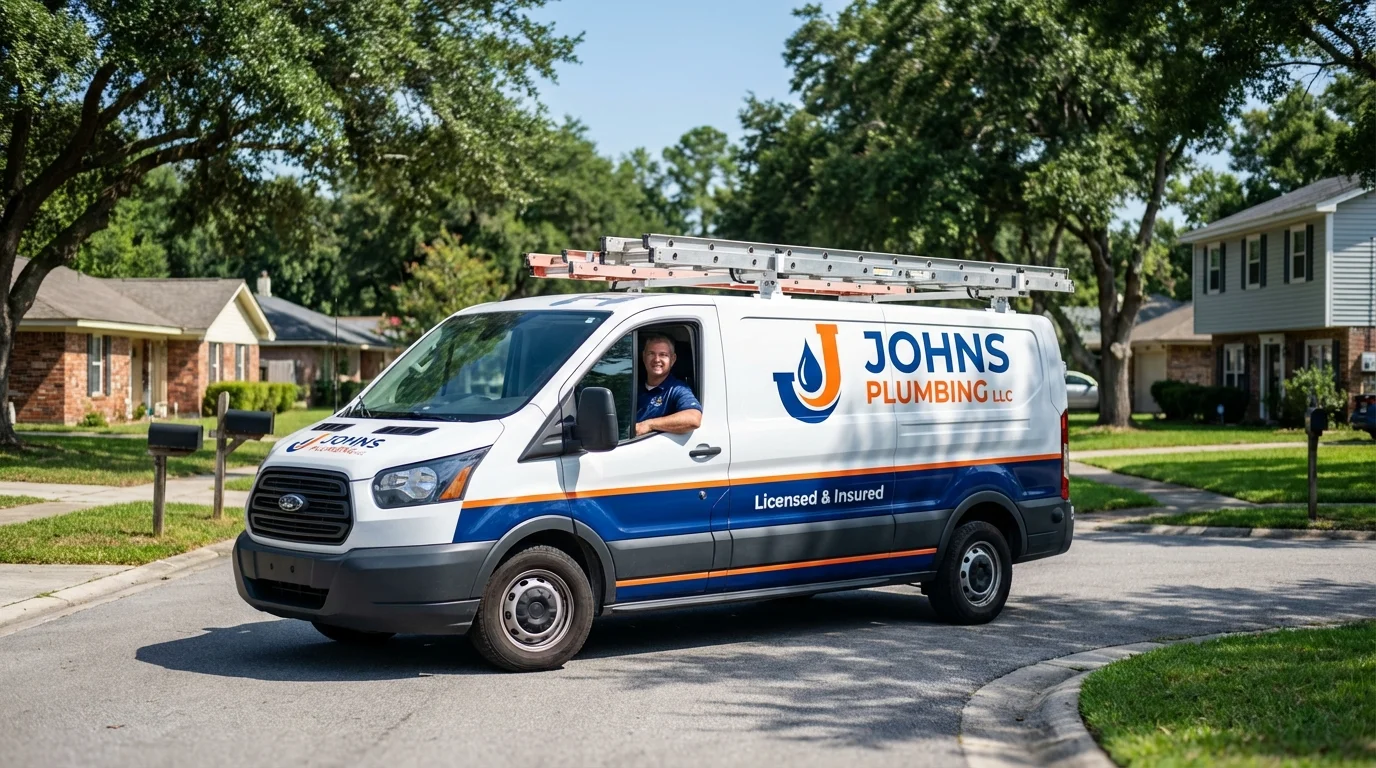 Johns Plumbing LLC service van in Hortonville, WI